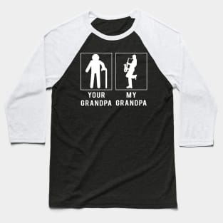 Saxophone Showdown - My Grandpa vs. Your Grandpa Funny Tee for Grandsons & Granddaughters! Baseball T-Shirt